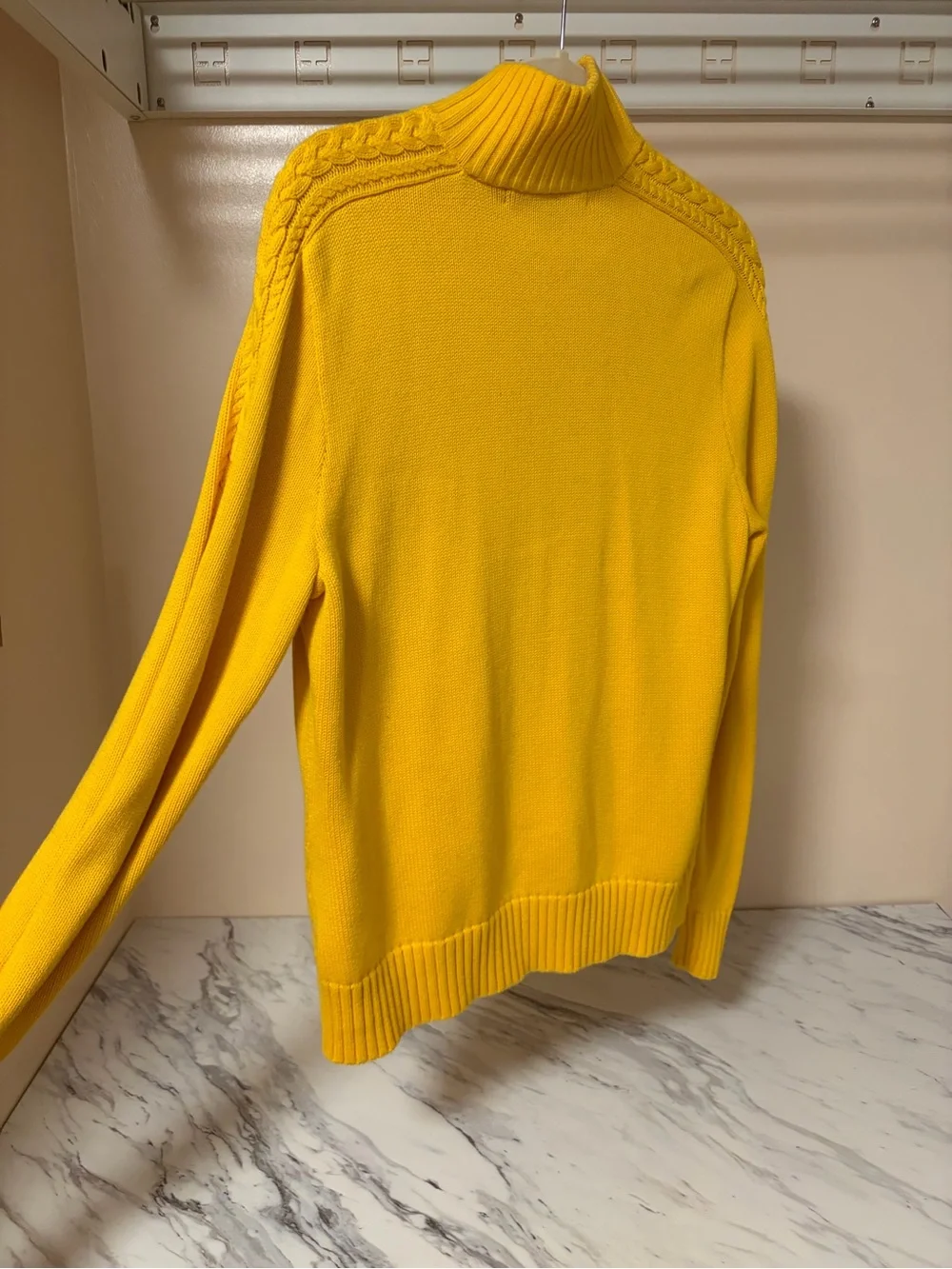Ralph Lauren Bright Yellow Zip-Up Cotton Sweater